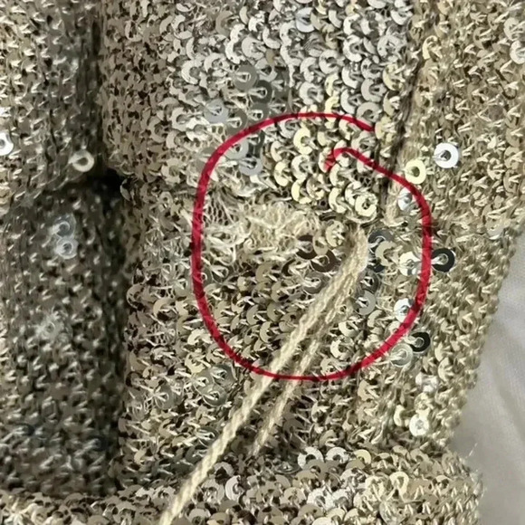 Saltwater Luxe Megan Mini Dress, Champagne with Light Gold Sequins, size Small - Picture 9 of 9